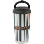 Gray Stripes Stainless Steel Coffee Tumbler (Personalized)