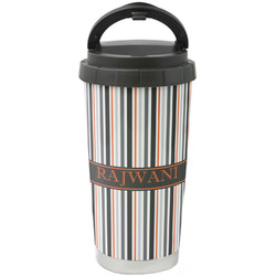 Gray Stripes Stainless Steel Coffee Tumbler (Personalized)