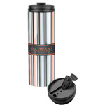 Gray Stripes Stainless Steel Skinny Tumbler (Personalized)