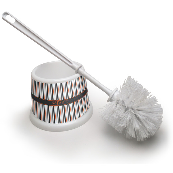 Custom Gray Stripes Toilet Brush (Personalized)