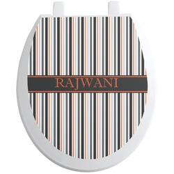 Gray Stripes Toilet Seat Decal (Personalized)