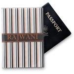 Gray Stripes Vinyl Passport Holder (Personalized)