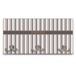 Gray Stripes Wall Mounted Coat Rack (Personalized)