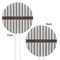 Gray Stripes White Plastic 5.5" Stir Stick - Double Sided - Round - Front & Back