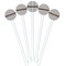 Gray Stripes White Plastic 5.5" Stir Stick - Fan View