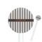 Gray Stripes White Plastic 5.5" Stir Stick - Round - Closeup