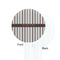 Gray Stripes White Plastic 7" Stir Stick - Single Sided - Round - Front & Back