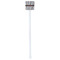 Gray Stripes White Plastic Stir Stick - Double Sided - Square - Single Stick