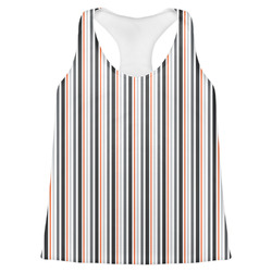 Gray Stripes Womens Racerback Tank Top - Medium