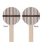 Gray Stripes Wooden 7.5" Stir Stick - Round - Double Sided - Front & Back