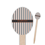 Gray Stripes Oval Wooden Food Picks (Personalized)