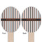 Gray Stripes Wooden Food Pick - Oval - Double Sided - Front & Back