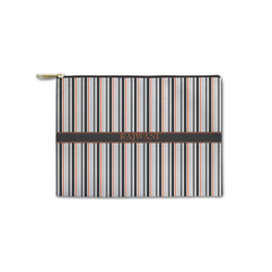 Gray Stripes Zipper Pouch - Small - 8.5"x6" (Personalized)