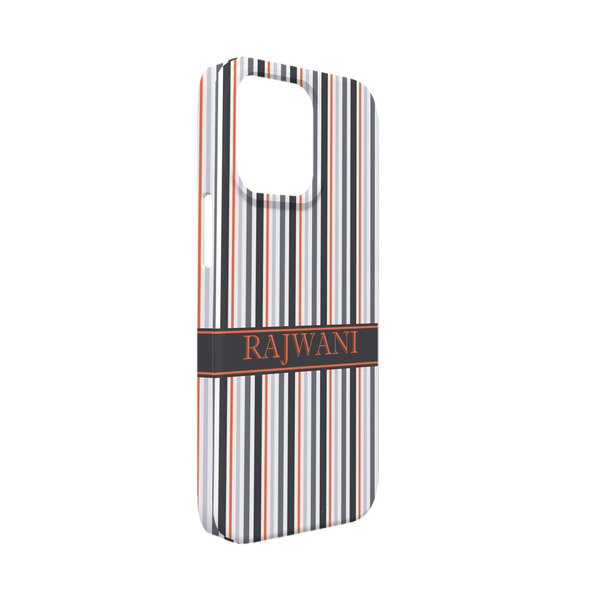 Custom Gray Stripes iPhone Case - Plastic - iPhone 13 Mini (Personalized)