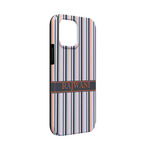 Gray Stripes iPhone Case - Rubber Lined - iPhone 13 Mini (Personalized)