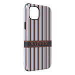 Gray Stripes iPhone Case - Rubber Lined - iPhone 14 Plus (Personalized)