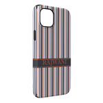 Gray Stripes iPhone Case - Rubber Lined - iPhone 14 Pro Max (Personalized)