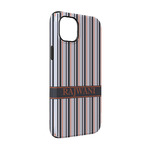 Gray Stripes iPhone Case - Rubber Lined - iPhone 14 Pro (Personalized)