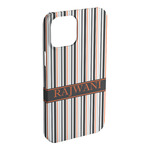 Gray Stripes iPhone Case - Plastic - iPhone 15 Plus (Personalized)