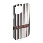 Gray Stripes iPhone Case - Plastic - iPhone 15 Pro (Personalized)