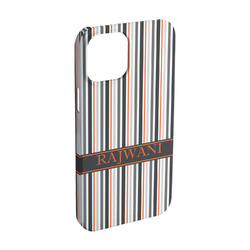 Gray Stripes iPhone Case - Plastic - iPhone 15 Pro (Personalized)