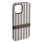 Gray Stripes iPhone Case - Rubber Lined - iPhone 15 Pro Max (Personalized)