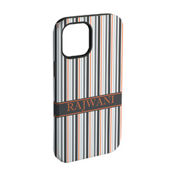 Gray Stripes iPhone Case - Rubber Lined - iPhone 15 (Personalized)