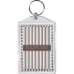 Gray Stripes Bling Keychain (Personalized)