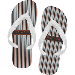 Gray Stripes Flip Flops - Small (Personalized)
