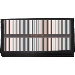 Gray Stripes Canvas Checkbook Cover (Personalized)