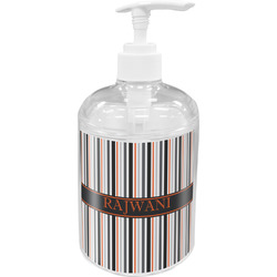 Gray Stripes Acrylic Soap & Lotion Bottle (Personalized)