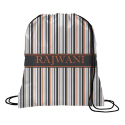 Gray Stripes Drawstring Backpack - Small (Personalized)