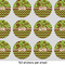 Green & Brown Toile & Chevron 1" Multipurpose Round Labels - Sheet