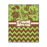 Green & Brown Toile & Chevron Wood Print - 16x20 (Personalized)