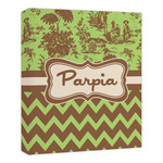 Green & Brown Toile & Chevron Canvas Print - 20x24 (Personalized)