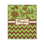 Green & Brown Toile & Chevron Wood Print - 20x24 (Personalized)