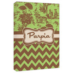 Green & Brown Toile & Chevron Canvas Print - 20x30 (Personalized)