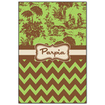 Green & Brown Toile & Chevron Wood Print - 20x30 (Personalized)