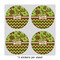 Green & Brown Toile & Chevron 4" Multipurpose Round Labels - Sheet