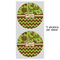 Green & Brown Toile & Chevron 5" Multipurpose Round Label - Sheet