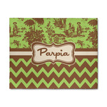 Green & Brown Toile & Chevron 8' x 10' Patio Rug (Personalized)