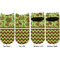 Green & Brown Toile & Chevron Adult Ankle Socks - Double Pair - Front and Back - Apvl