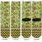 Green & Brown Toile & Chevron Adult Crew Socks - Double Pair - Front and Back - Apvl