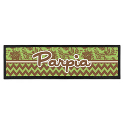 Green & Brown Toile & Chevron Bar Mat (Personalized)