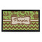 Green & Brown Toile & Chevron Bar Mat - Small - FRONT