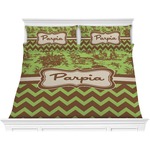 Green & Brown Toile & Chevron Comforter Set - King (Personalized)