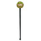 Green & Brown Toile & Chevron Black Plastic 7" Stir Stick - Round - Single Stick