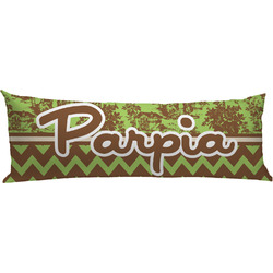 Green & Brown Toile & Chevron Body Pillow Case (Personalized)