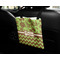 Green & Brown Toile & Chevron Car Bag - In Use