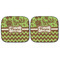 Green & Brown Toile & Chevron Car Sun Shades - FRONT